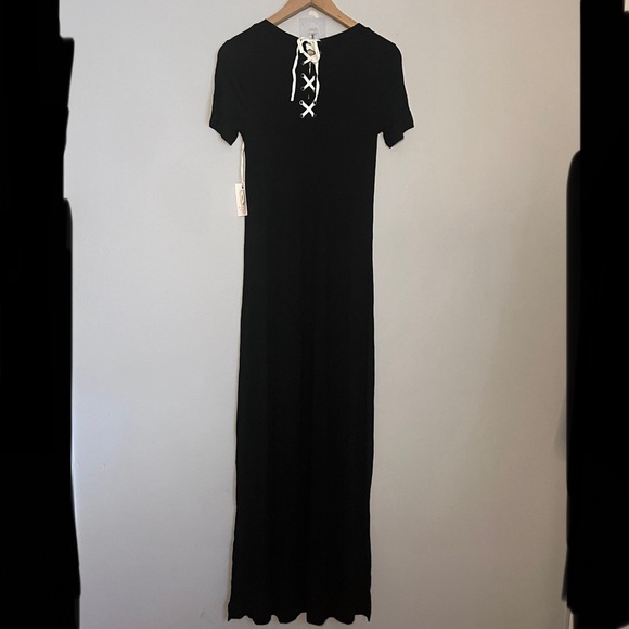 Jessica Simpson Black Maternity Maxi Dress NWT Size Small - Picture 3 of 11